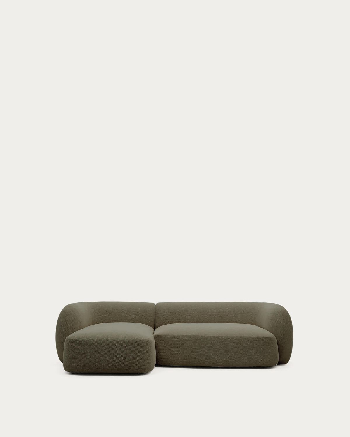 Sofá modular Martina 3 plazas de chenilla con chaise longue izquierdo verde 287 cm