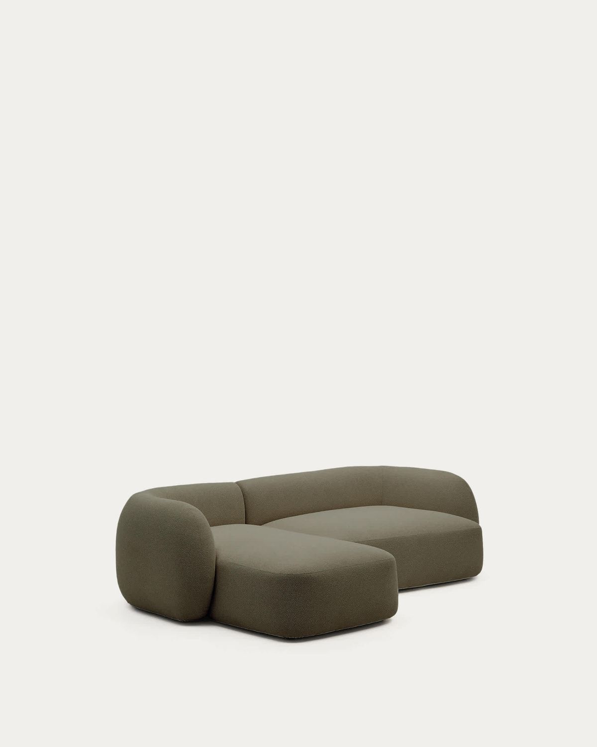 Sofá modular Martina 3 plazas de chenilla con chaise longue izquierdo verde 287 cm
