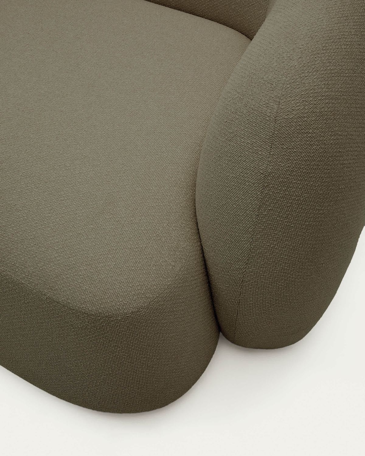 Sofá modular Martina 3 plazas de chenilla con chaise longue izquierdo verde 287 cm