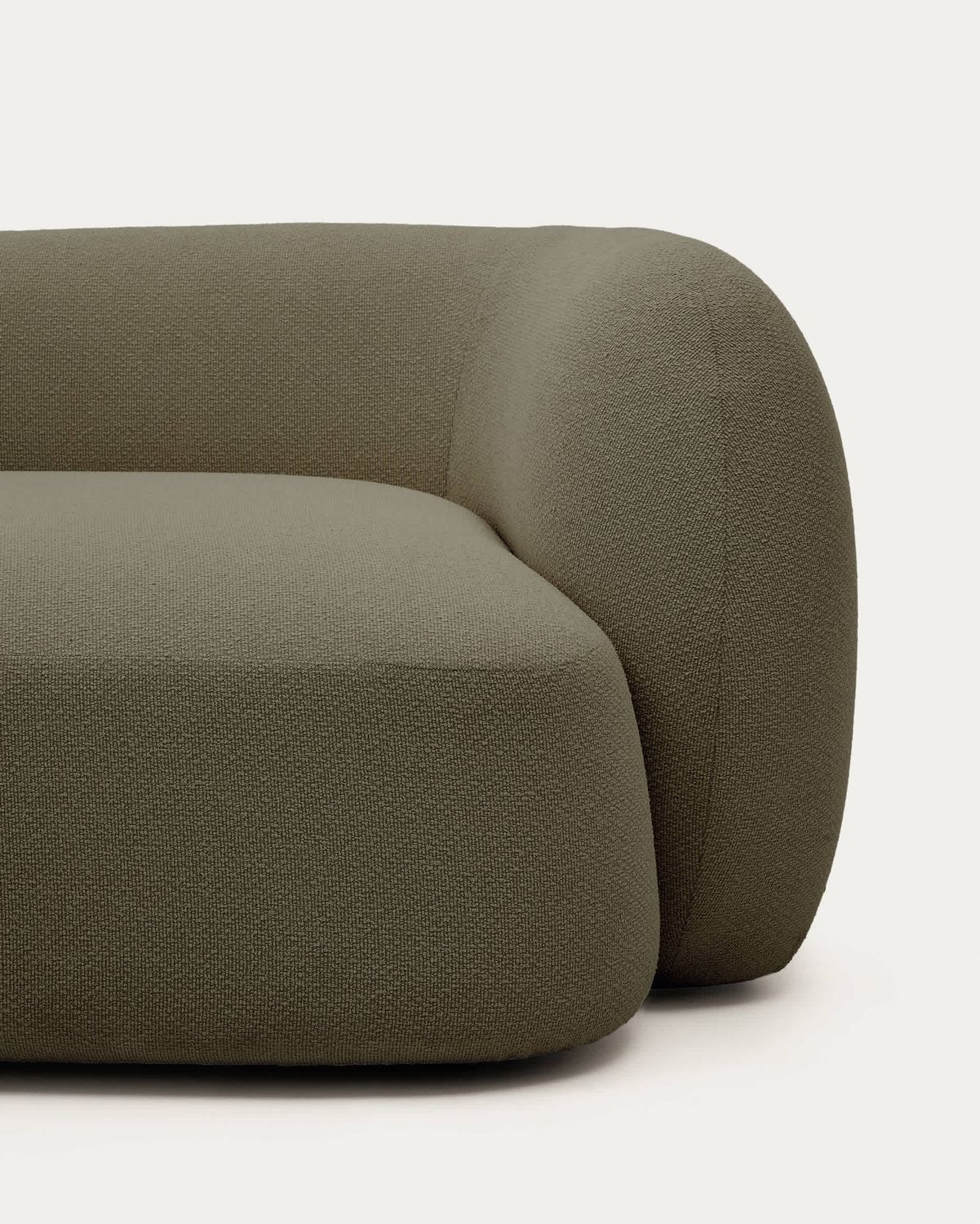 Sofá modular Martina 3 plazas de chenilla con chaise longue izquierdo verde 287 cm