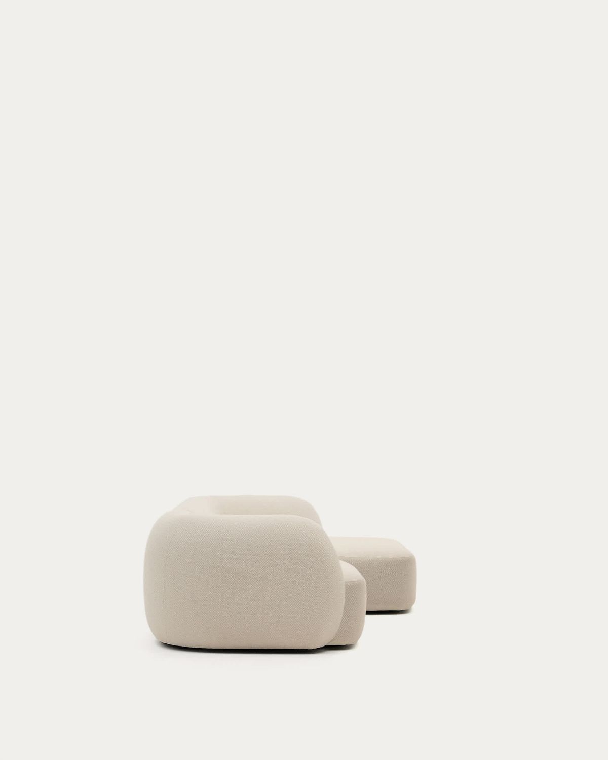 Sofá modular Martina 3 plazas de chenilla con chaise longue derecho color crudo 287 cm
