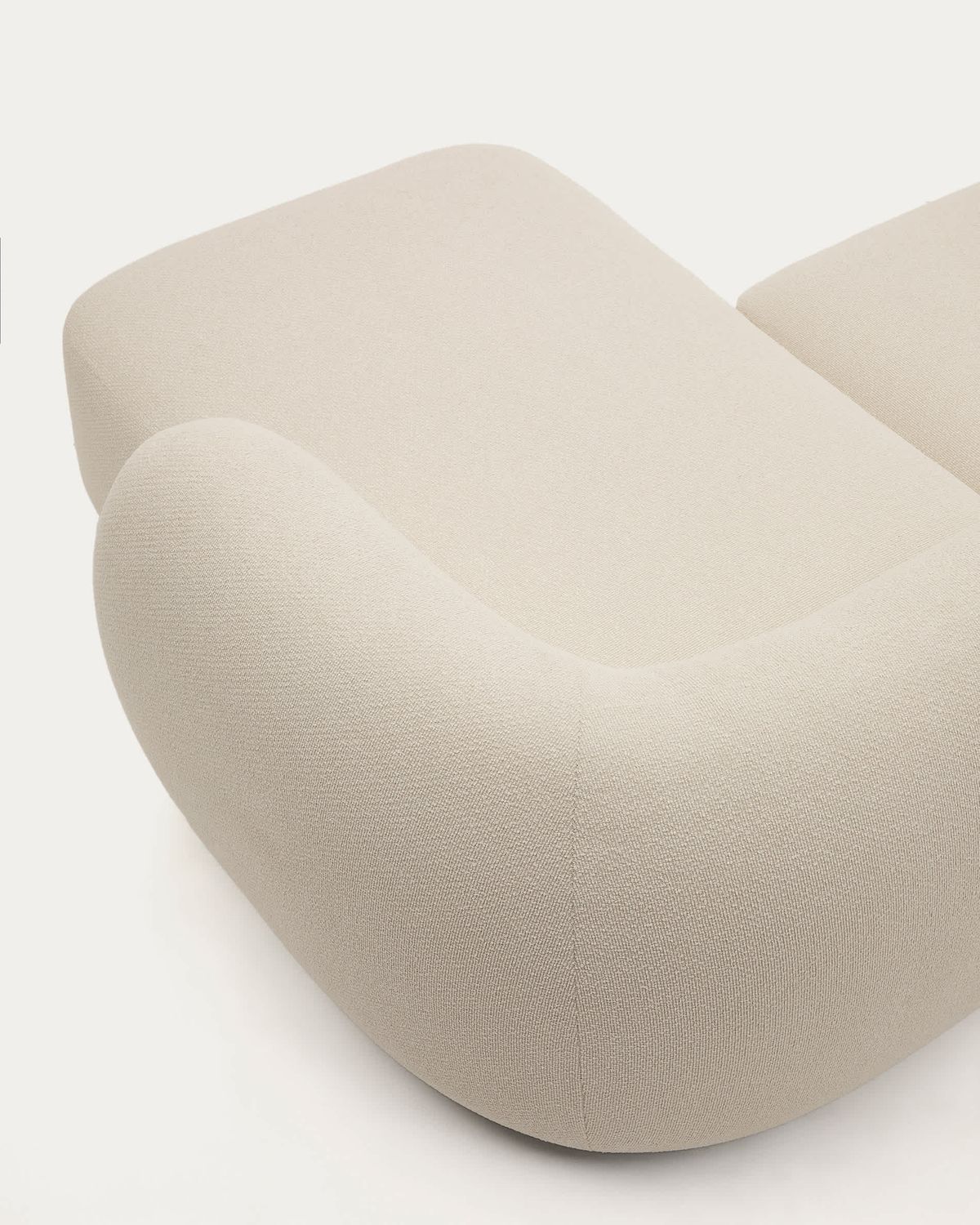 Sofá modular Martina 3 plazas de chenilla con chaise longue derecho color crudo 287 cm