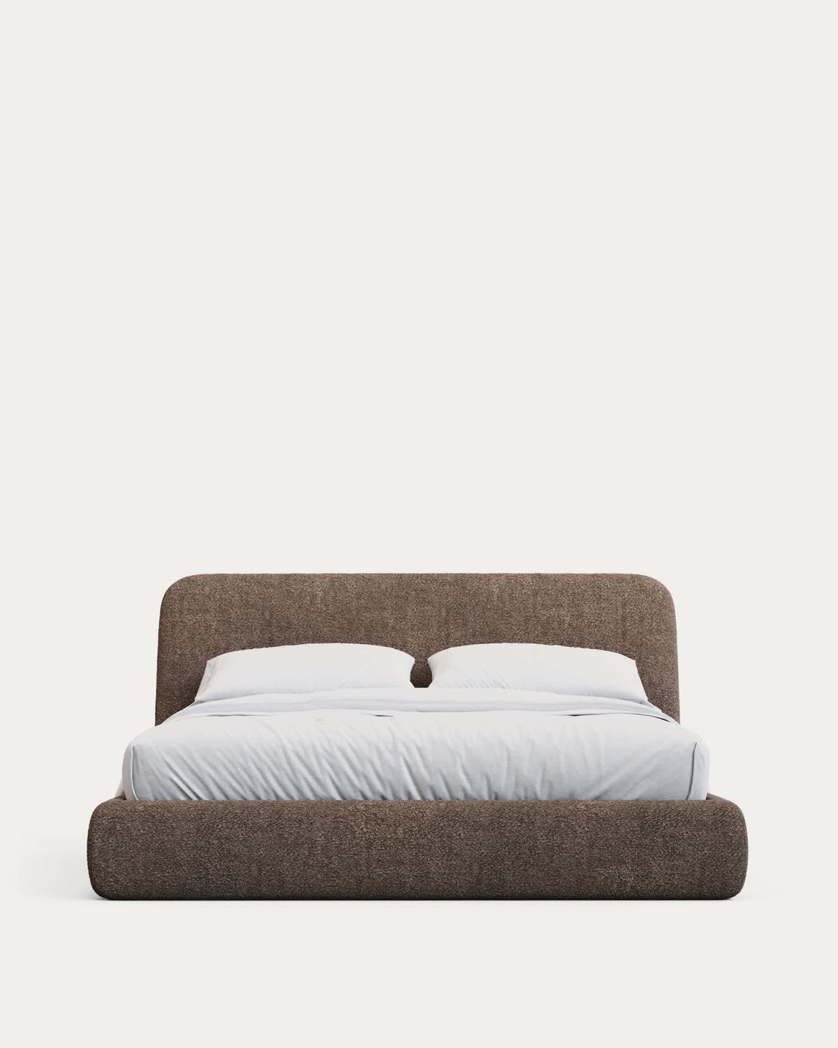 Cama desenfundable Martina de borreguito marrón para colchón de 160 x 200 cm FSC Mix Credit