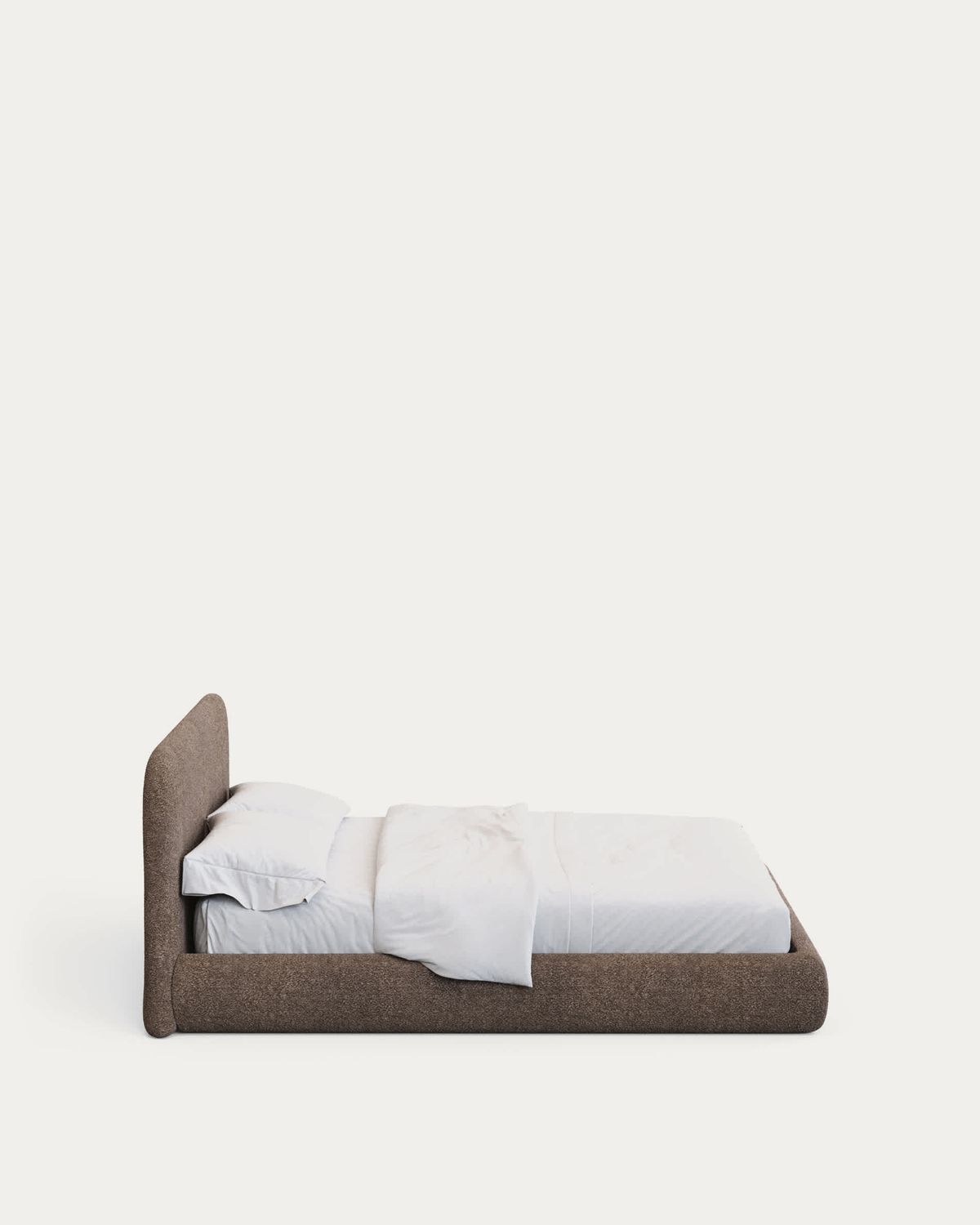 Cama desenfundable Martina de borreguito marrón para colchón de 160 x 200 cm FSC Mix Credit