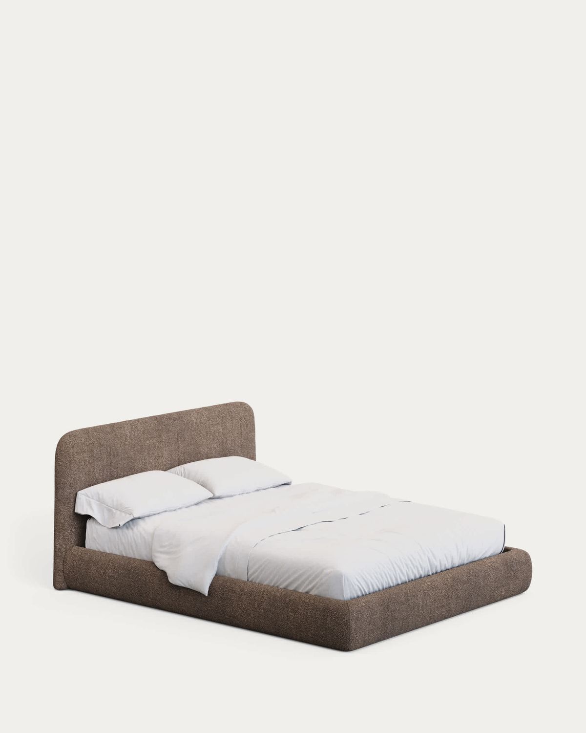 Cama desenfundable Martina de borreguito marrón para colchón de 160 x 200 cm FSC Mix Credit
