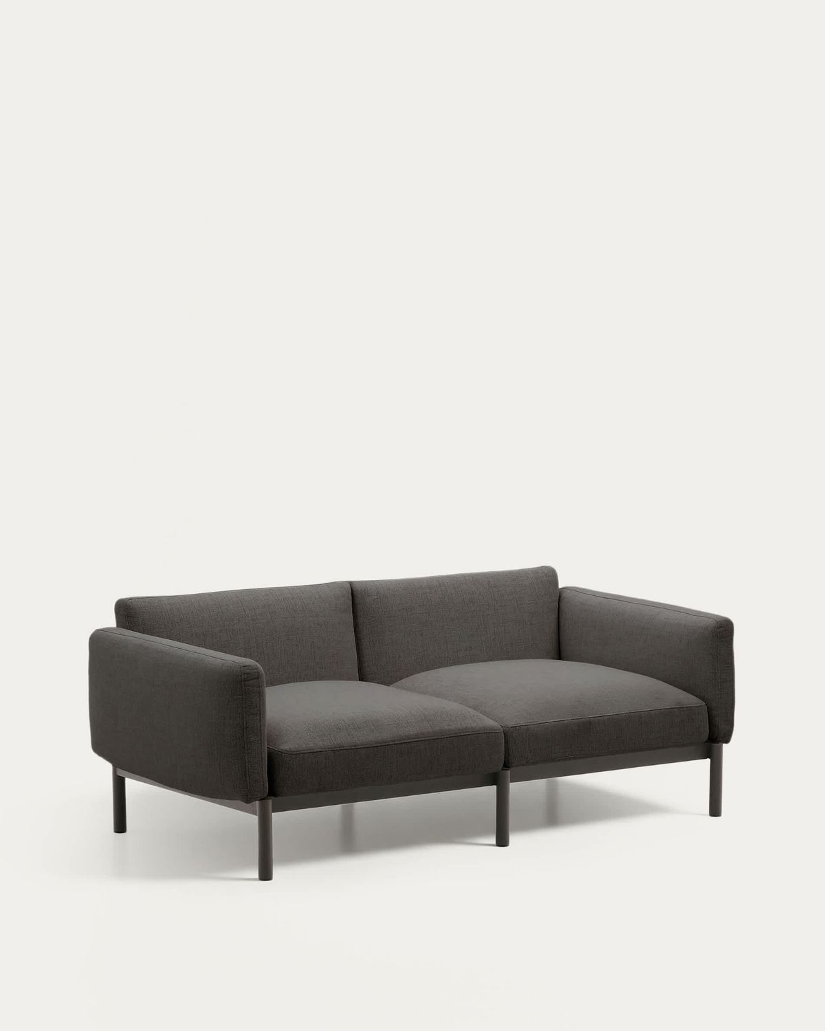 Sofá modular de exterior Sorells 2 plazas con tapizado gris y aluminio gris 201 cm
