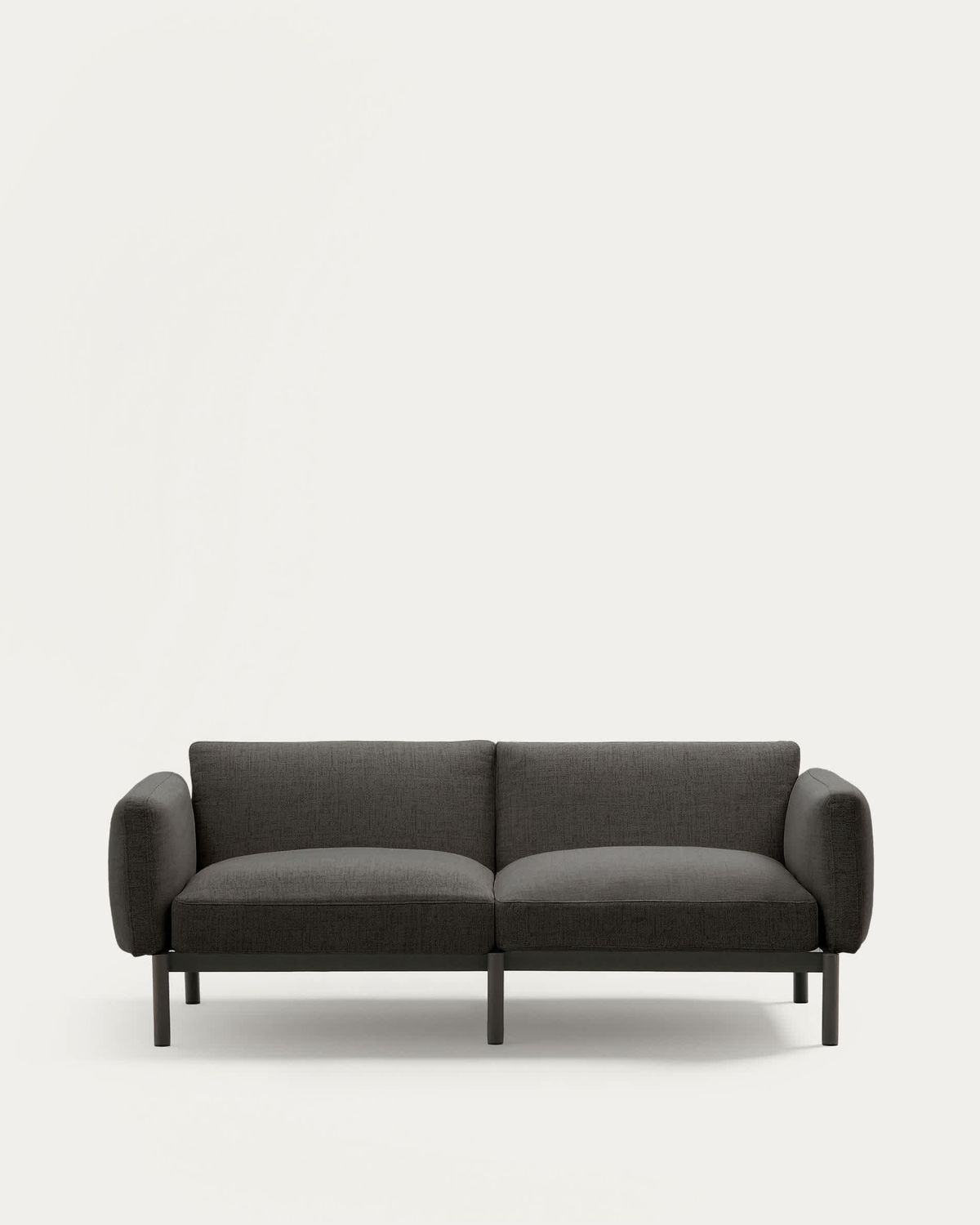 Sofá modular de exterior Sorells 2 plazas con tapizado gris y aluminio gris 201 cm