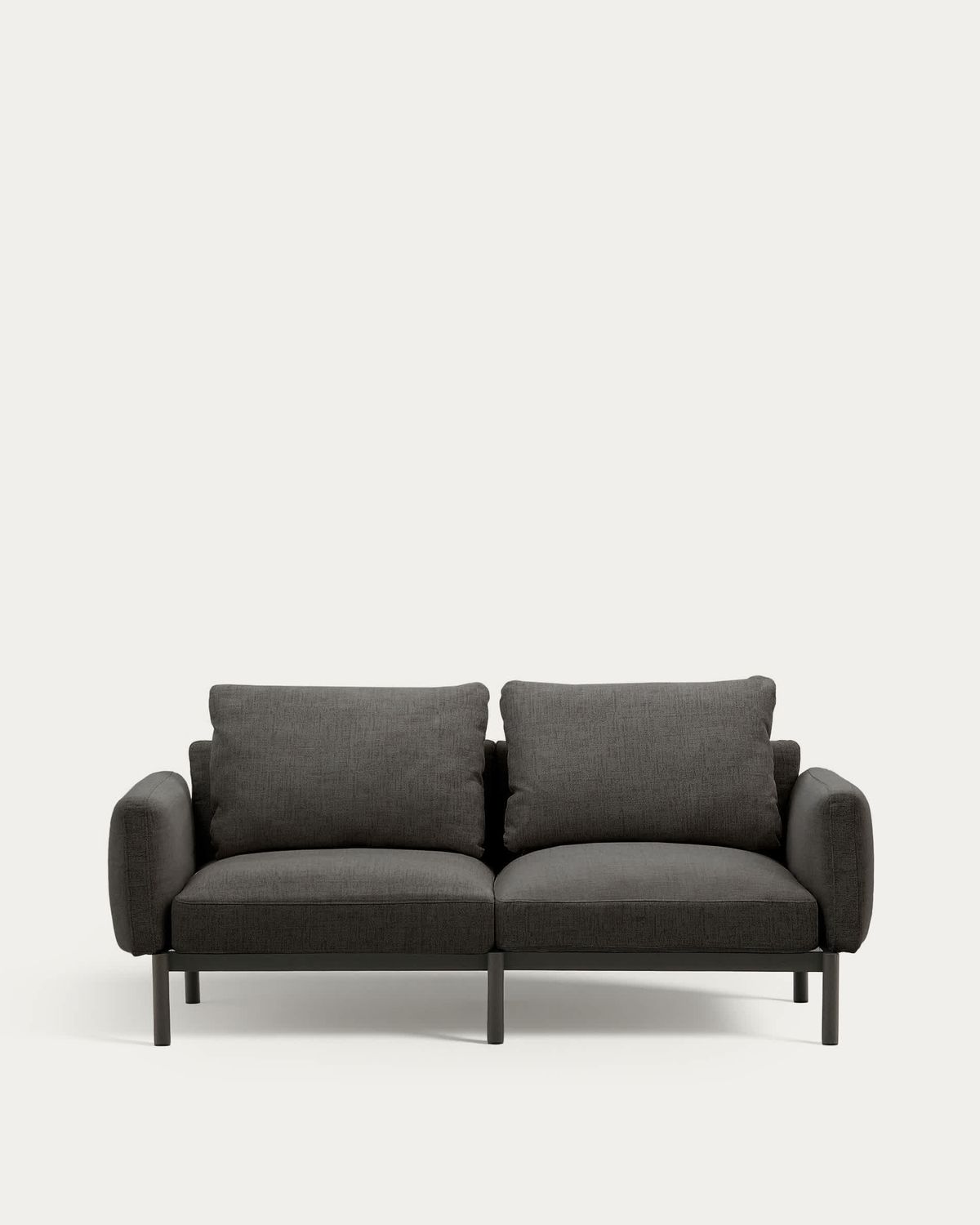 Sofá modular de exterior Sorells 2 plazas con tapizado gris y aluminio gris 201 cm