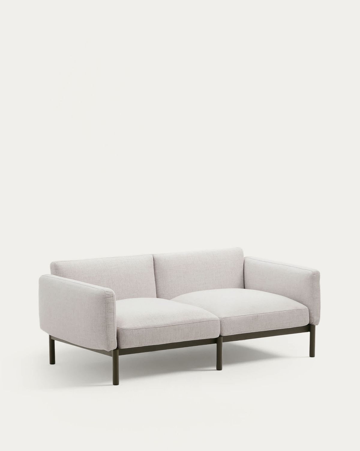 Sofá modular de exterior Sorells 2 plazas con tapizado beige y aluminio verde 201 cm