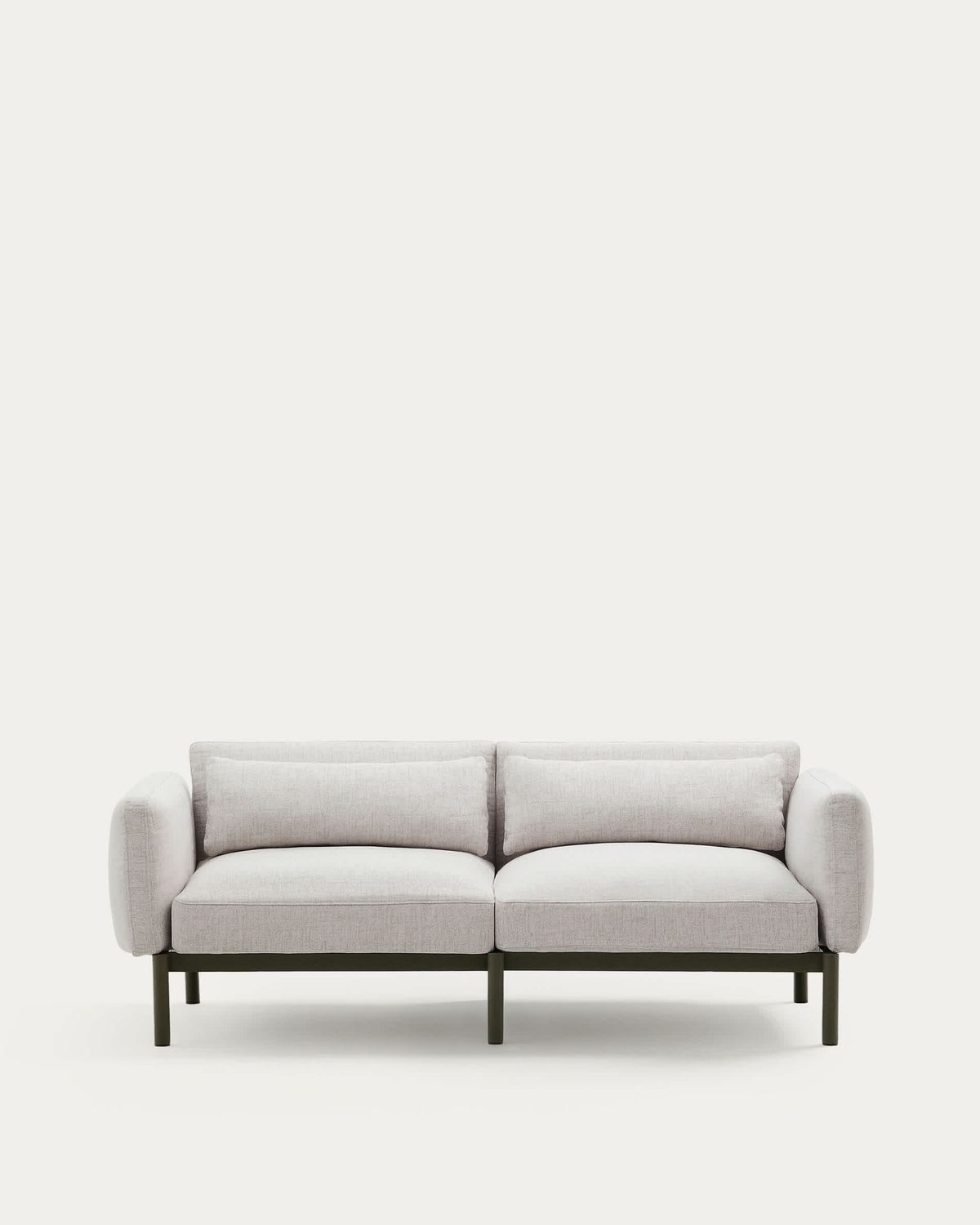 Sofá modular de exterior Sorells 2 plazas con tapizado beige y aluminio verde 201 cm