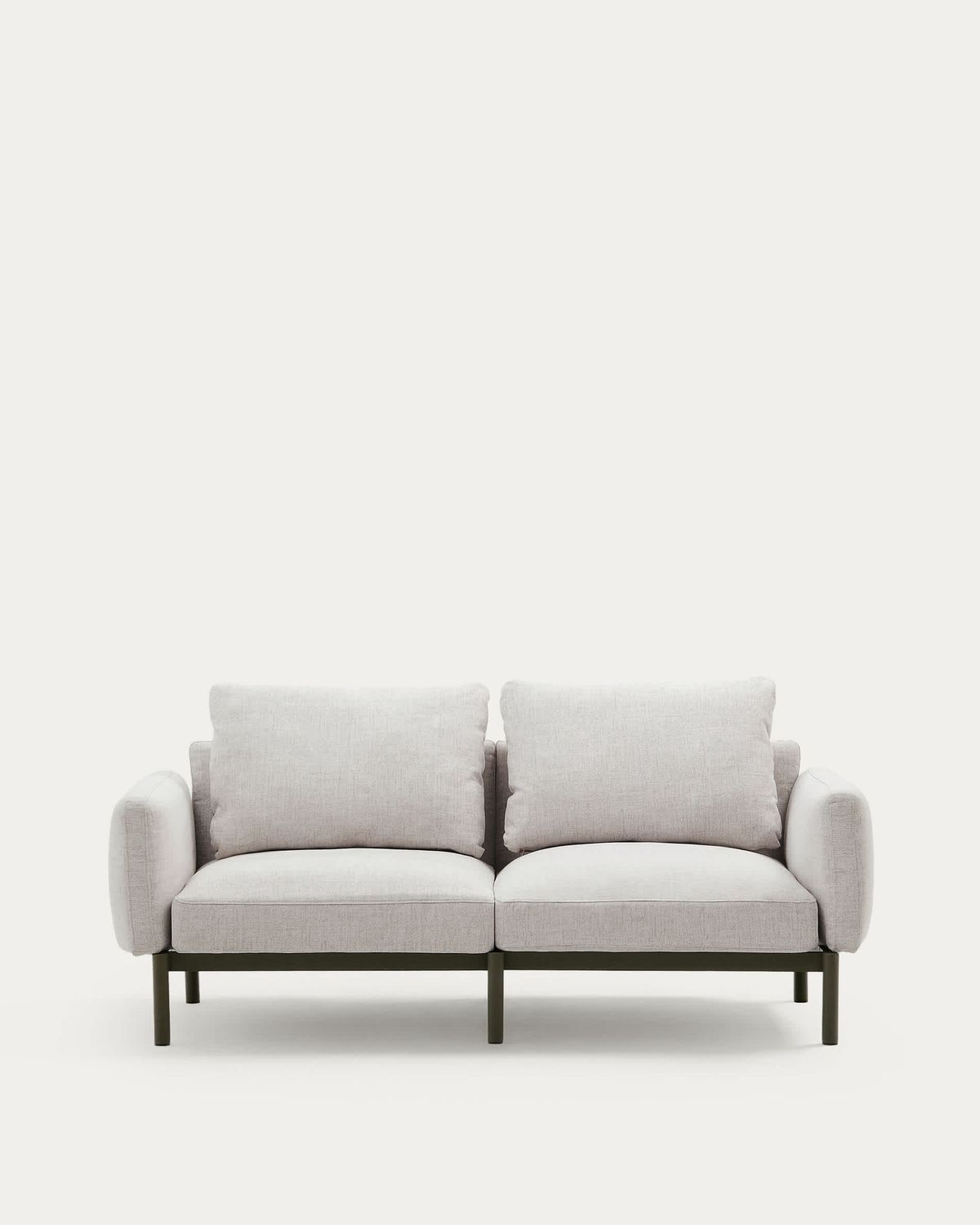 Sofá modular de exterior Sorells 2 plazas con tapizado beige y aluminio verde 201 cm