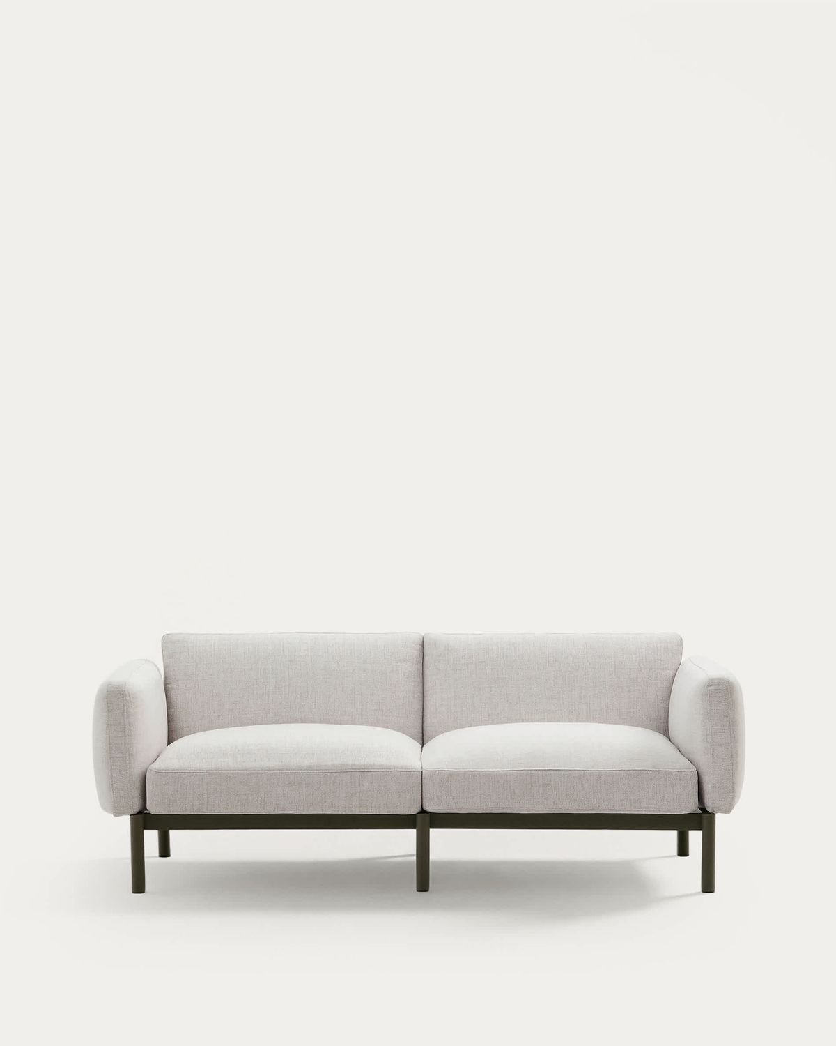 Sofá modular de exterior Sorells 2 plazas con tapizado beige y aluminio verde 201 cm