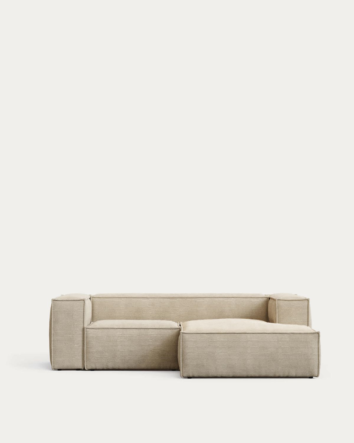 Sofá Blok 2 plazas de pana gruesa chaise longue derecho crudo 240 cm FSC Mix Credit