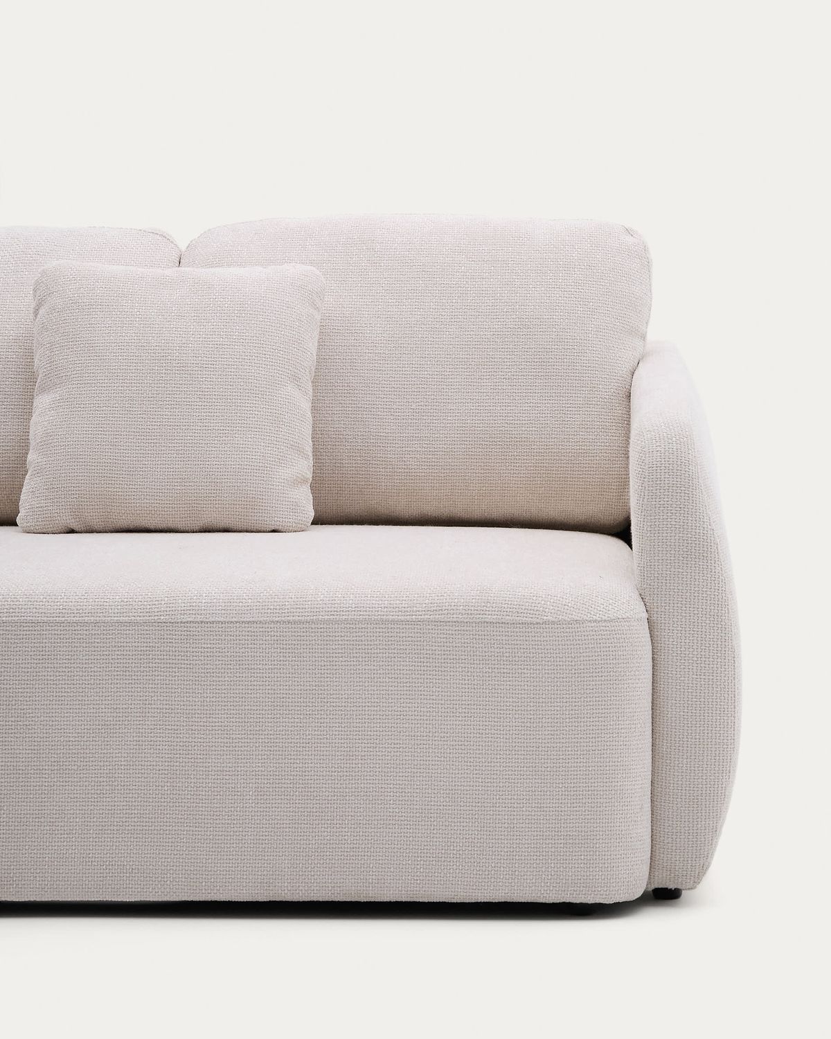 Sofá cama Laira 3 plazas de chenilla con chaise longue izquierda crudo 246 cm FSC Mix Credit