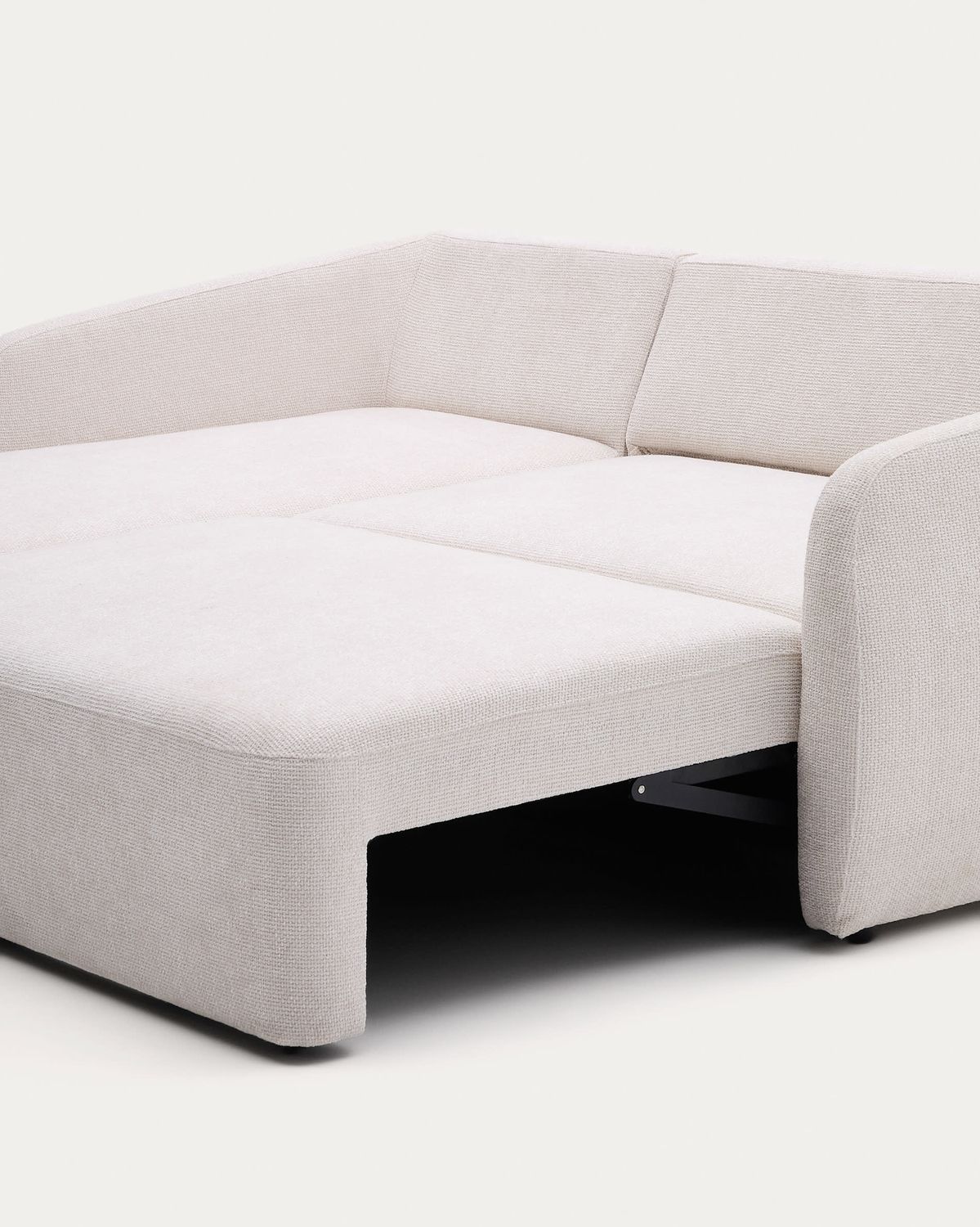 Sofá cama Laira 3 plazas de chenilla con chaise longue izquierda crudo 246 cm FSC Mix Credit