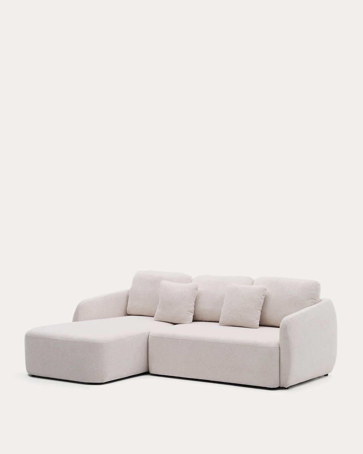Sofá cama Laira 3 plazas de chenilla con chaise longue izquierda crudo 246 cm FSC Mix Credit