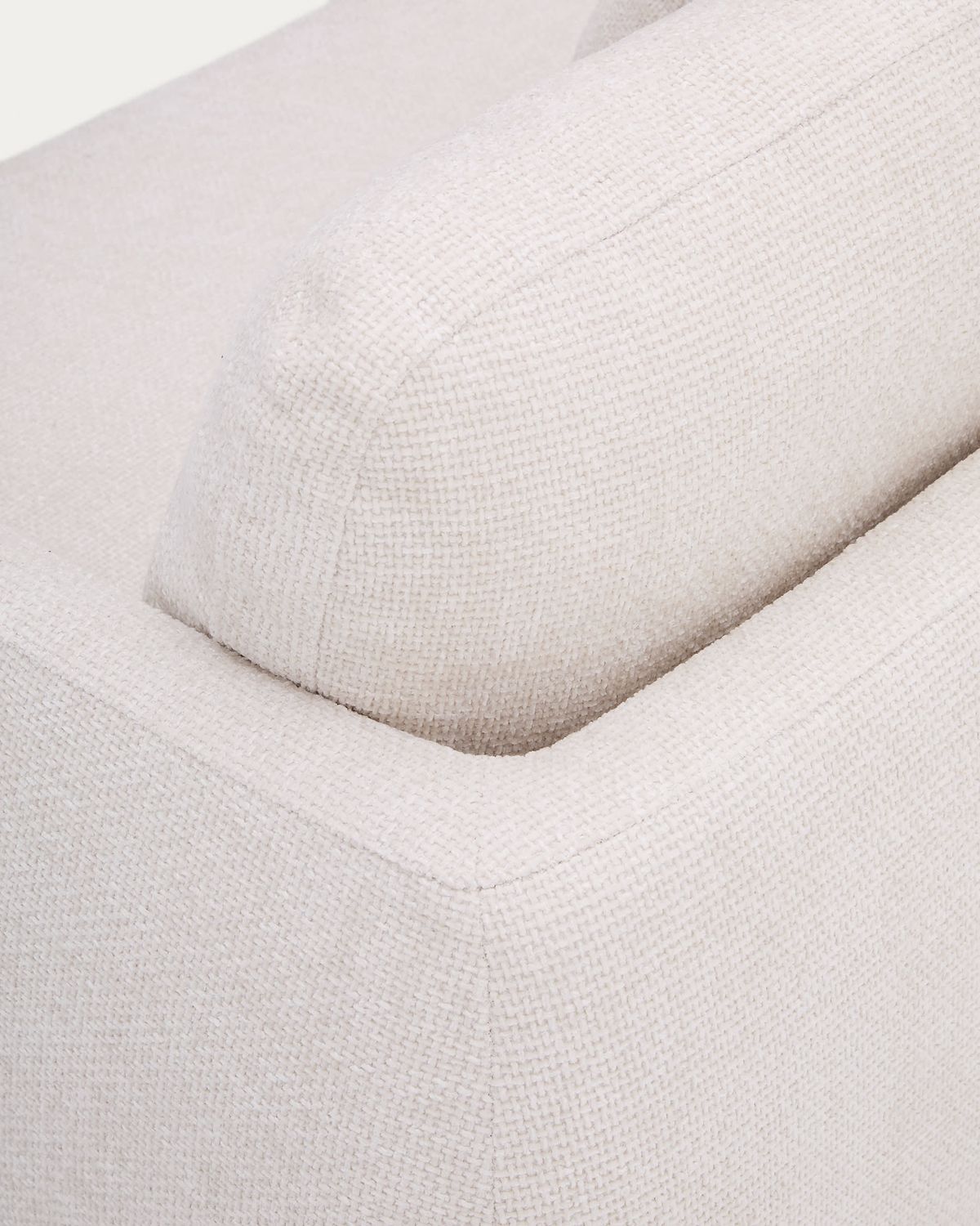 Sofá cama Laira 3 plazas de chenilla con chaise longue izquierda crudo 246 cm FSC Mix Credit