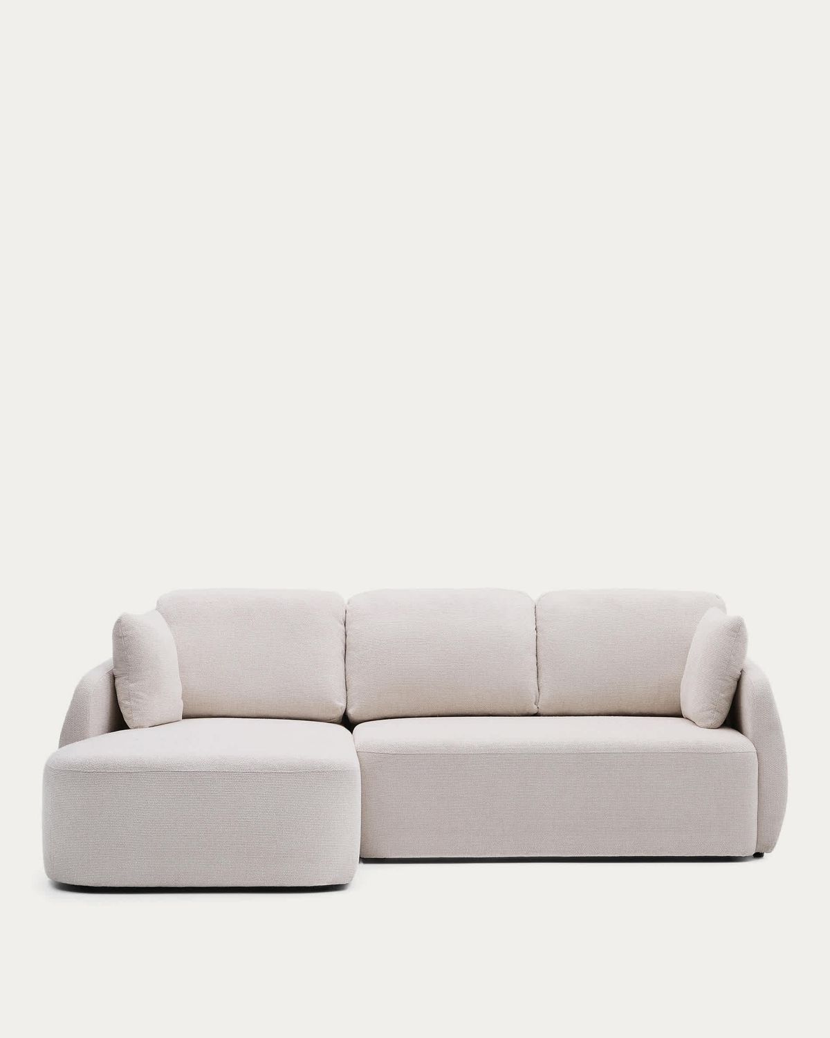 Sofá cama Laira 3 plazas de chenilla con chaise longue izquierda crudo 246 cm FSC Mix Credit