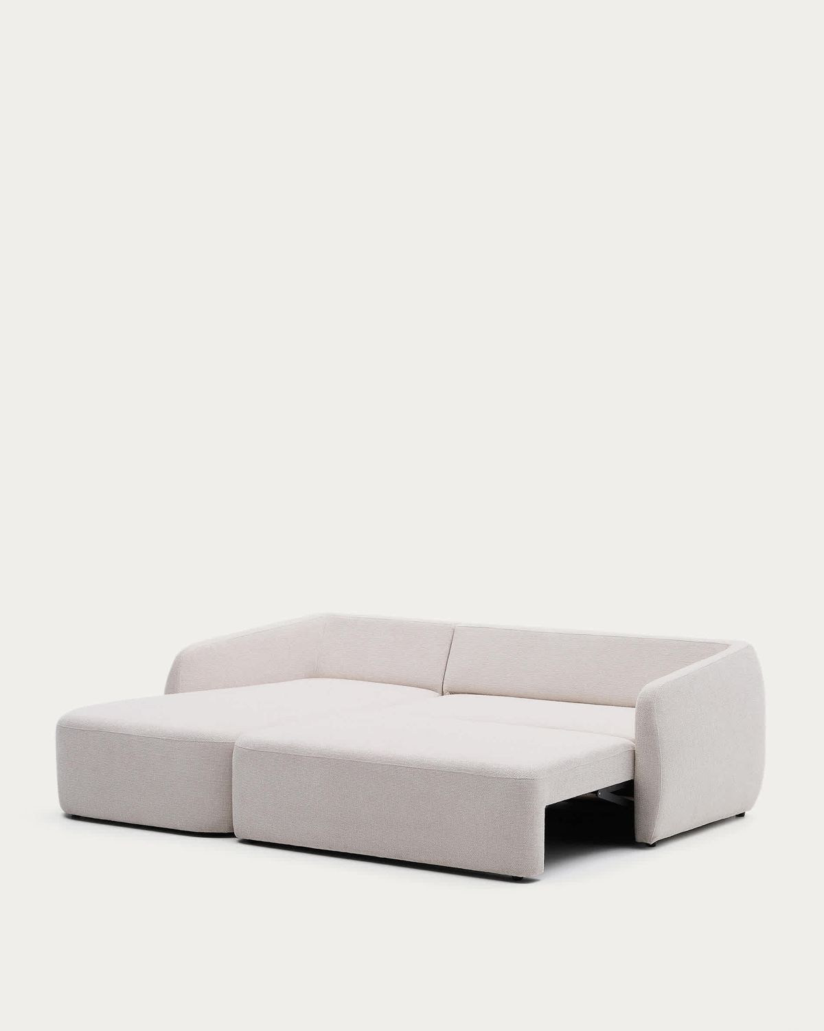 Sofá cama Laira 3 plazas de chenilla con chaise longue izquierda crudo 246 cm FSC Mix Credit