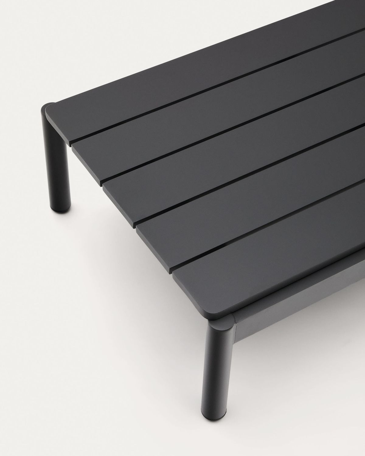 Mesa de centro Sorells de aluminio gris 52,4 x 91 cm