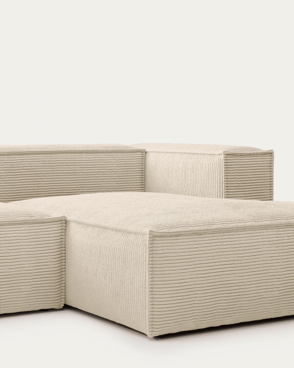 Sofá Blok 3 plazas de pana gruesa chaise longue derecho crudo 300 cm FSC Mix Credit