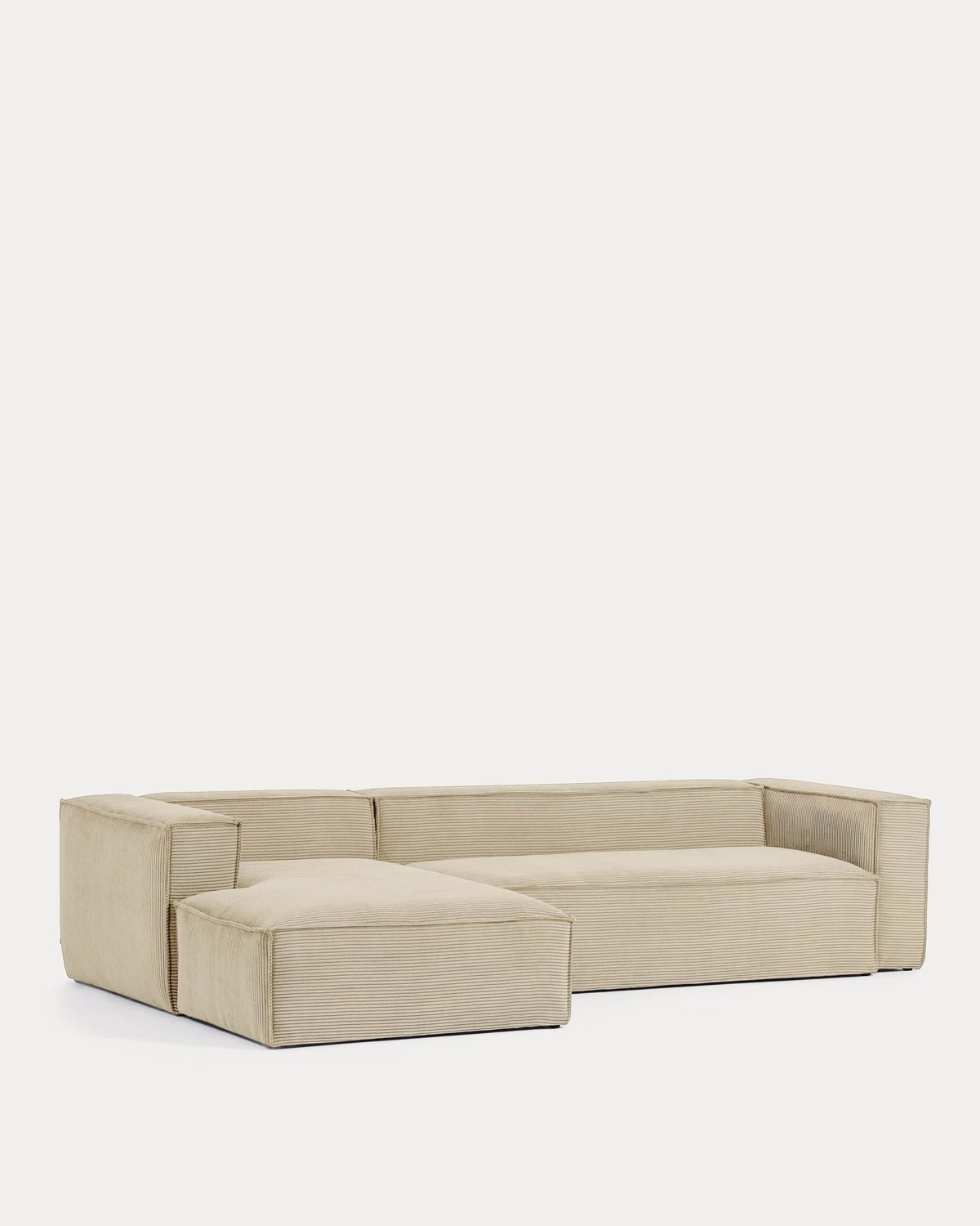 Sofá Blok 3 plazas chaise longue izquierdo pana gruesa beige 300 cm