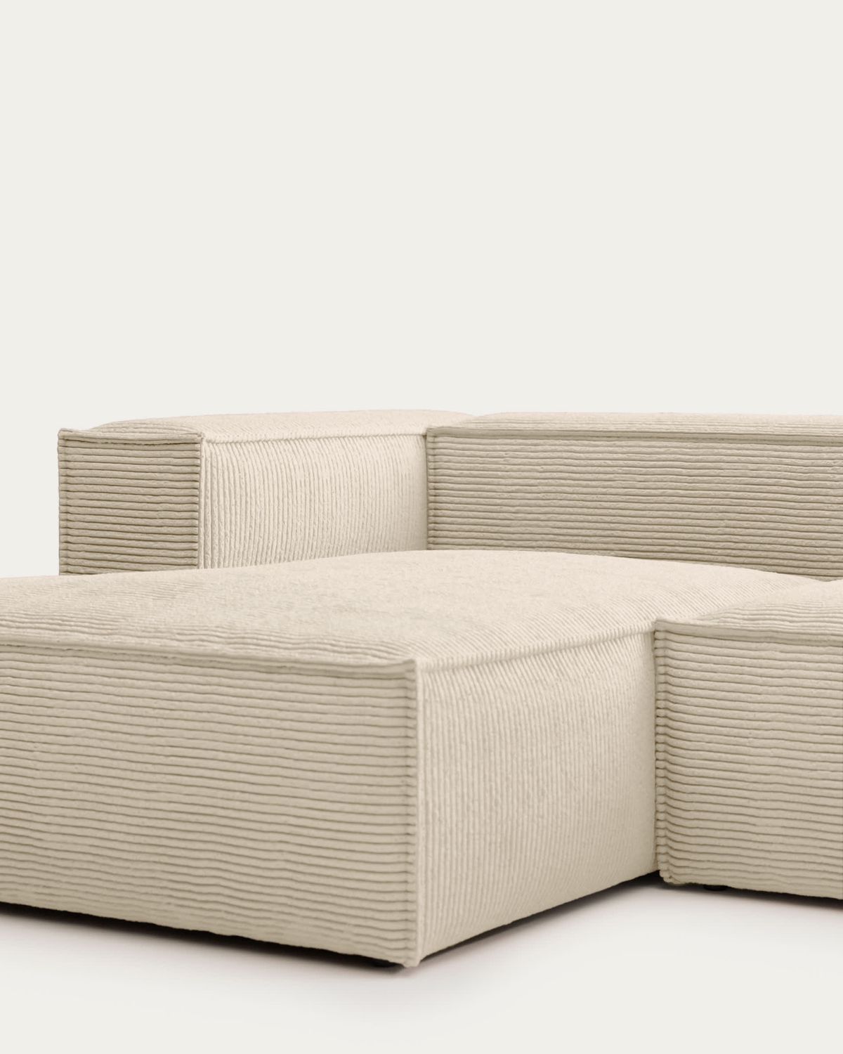 Sofá Blok 3 plazas chaise longue izquierdo pana gruesa beige 300 cm