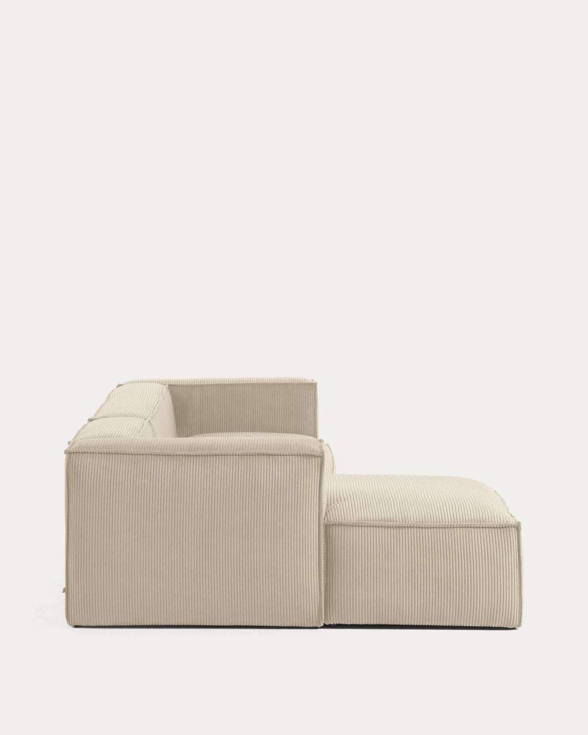Sofá Blok 3 plazas chaise longue izquierdo pana gruesa beige 300 cm