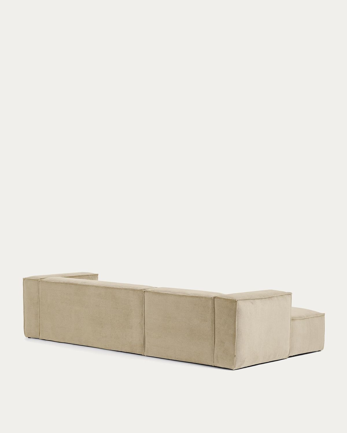 Sofá Blok 3 plazas chaise longue izquierdo pana gruesa beige 300 cm