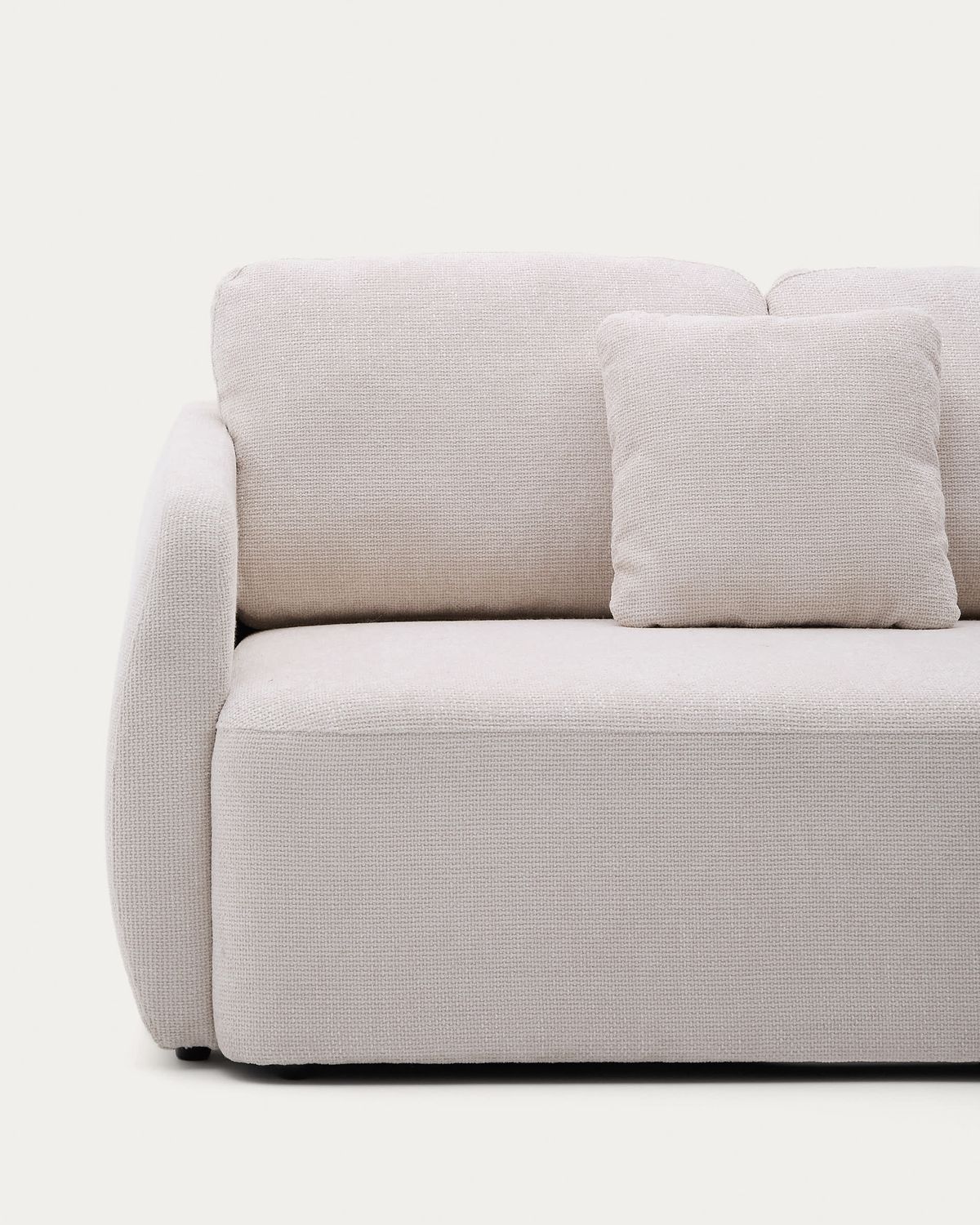 Sofá cama Laira 3 plazas de chenilla con chaise longue derecha crudo 246 cm FSC Mix Credit