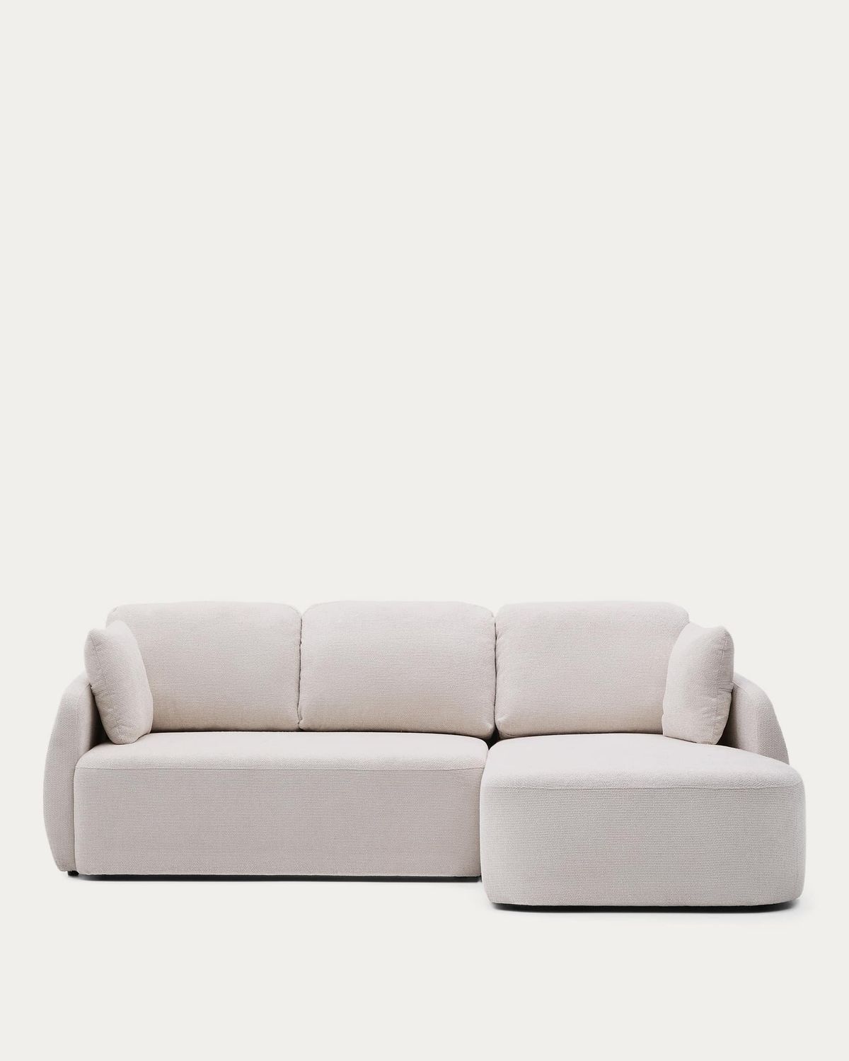Sofá cama Laira 3 plazas de chenilla con chaise longue derecha crudo 246 cm FSC Mix Credit