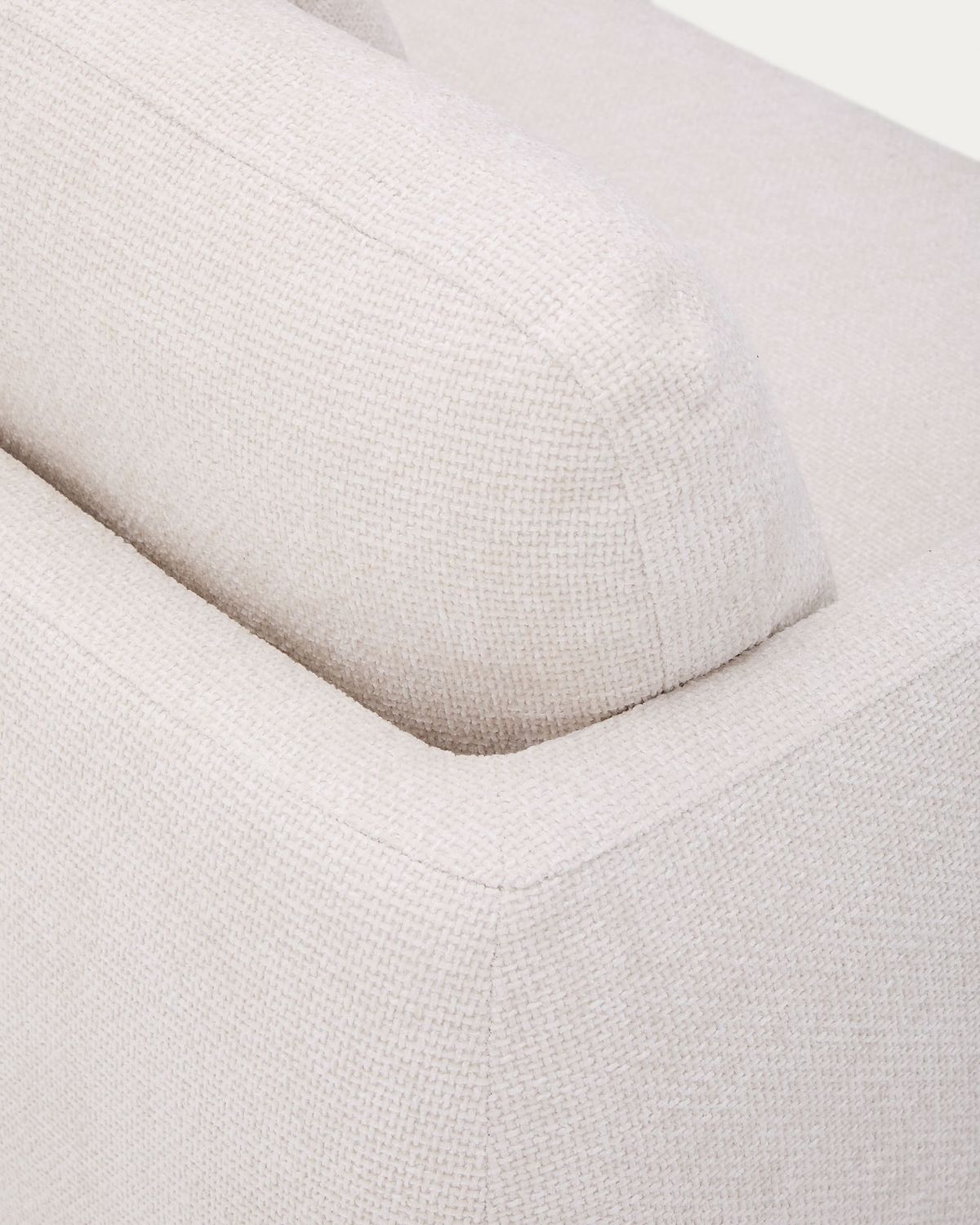 Sofá cama Laira 3 plazas de chenilla con chaise longue derecha crudo 246 cm FSC Mix Credit