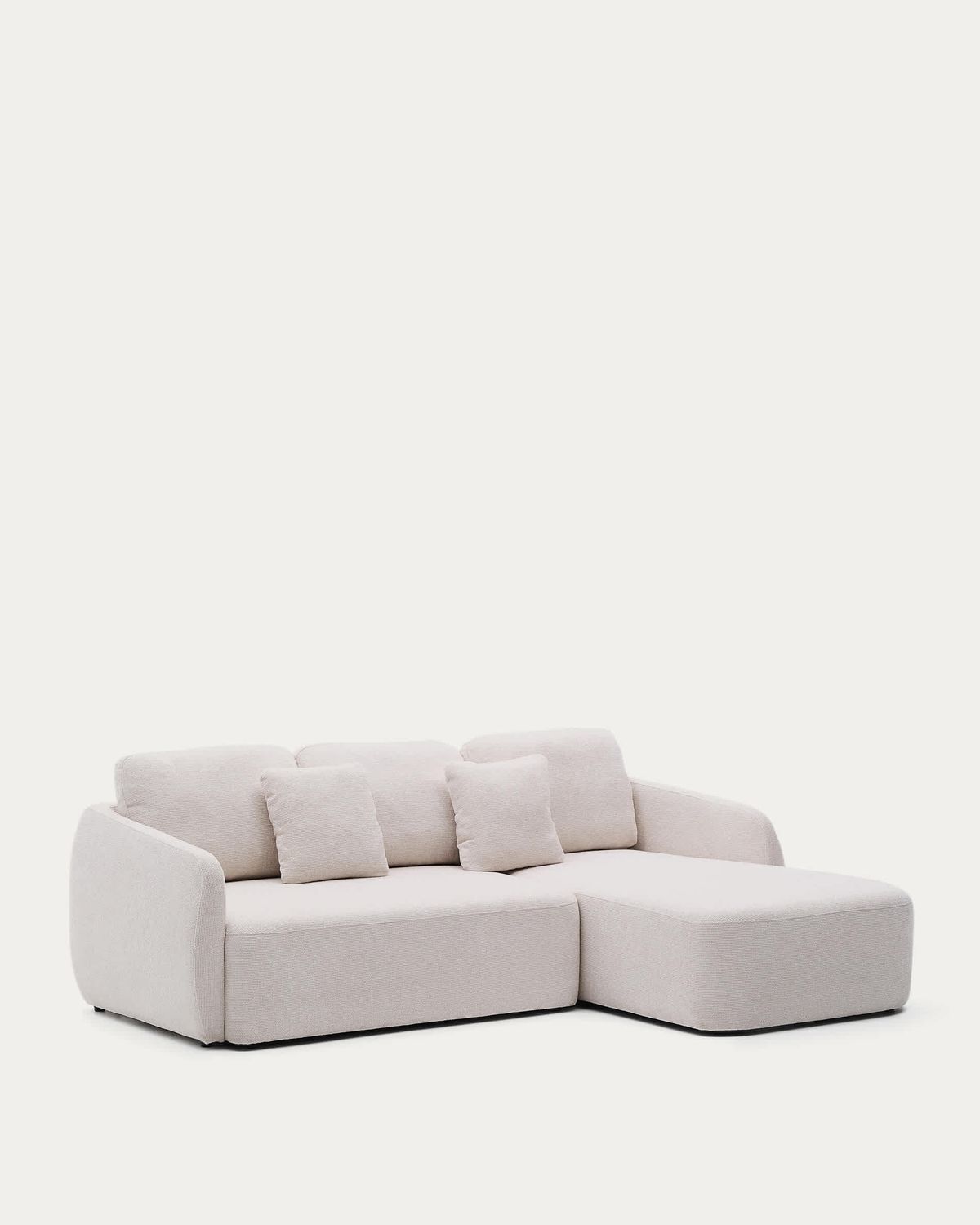 Sofá cama Laira 3 plazas de chenilla con chaise longue derecha crudo 246 cm FSC Mix Credit