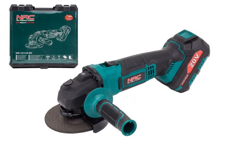 AKUMULATOROWA SZLIFIERKA KĄTOWA 20V (zestaw) NAC tarcza 125 mm aku 20V 4Ah