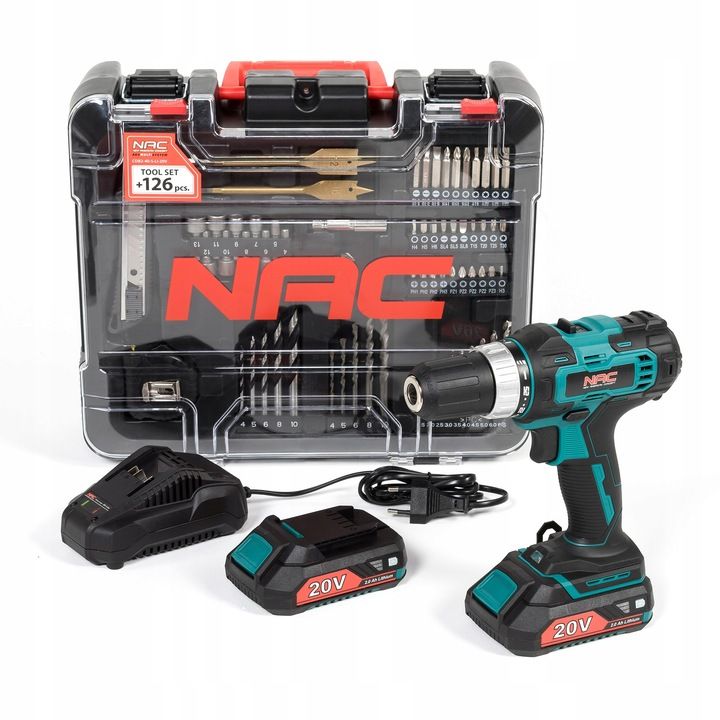 Zestaw akumulatorowa wkrętarka NAC - CDB2-40- S-LI-20V 2 akumulatory 2AH