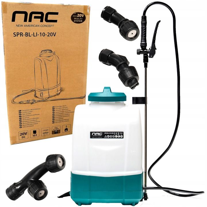 Opryskiwacz akumulatorowy plecakowy NAC SPR-BL-LI-10-20V 10l 1l/min 3bar