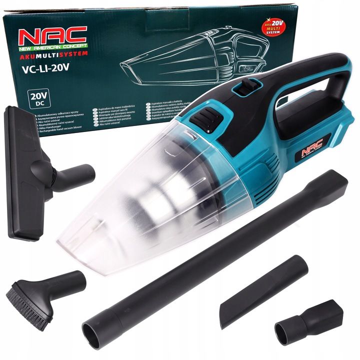 AKUMULATOROWY ODKURZACZ RĘCZNY bezworkowy 20V NAC VC-LI-20V Body