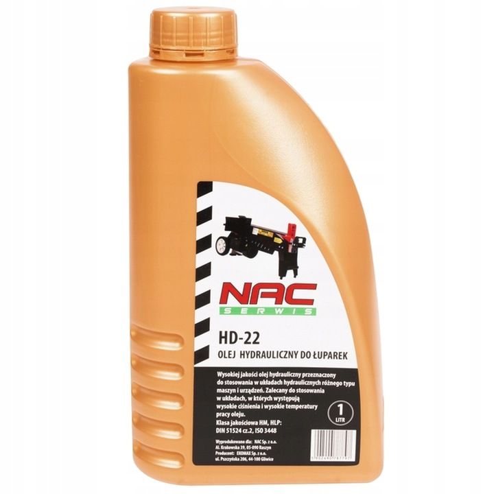 OLEJ HYDRAULICZNY DO ŁUPAREK NAC HD-22 1L OLEJ DO UKŁADU HYDRAULICZNEGO
