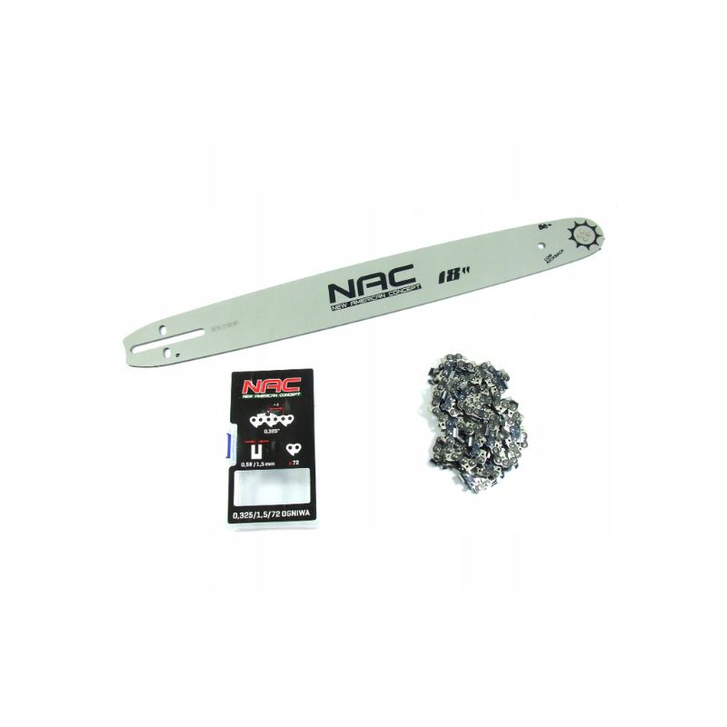 ZESTAW TNĄCY – PROWADNICA 18" + ŁAŃCUCH 72 OGNIWA (0.325" x 1,5 MM) DO PILAREK NAC