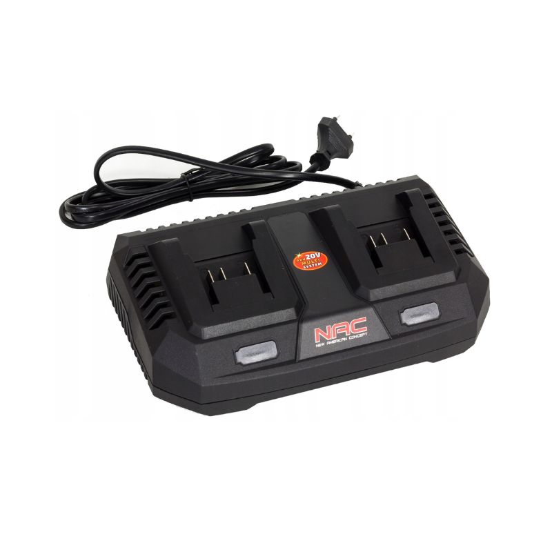 Podwójna Szybka Ładowarka 20V do Akumulatorów NAC BC-LI-2X30-20V (AkuMultiSystem)