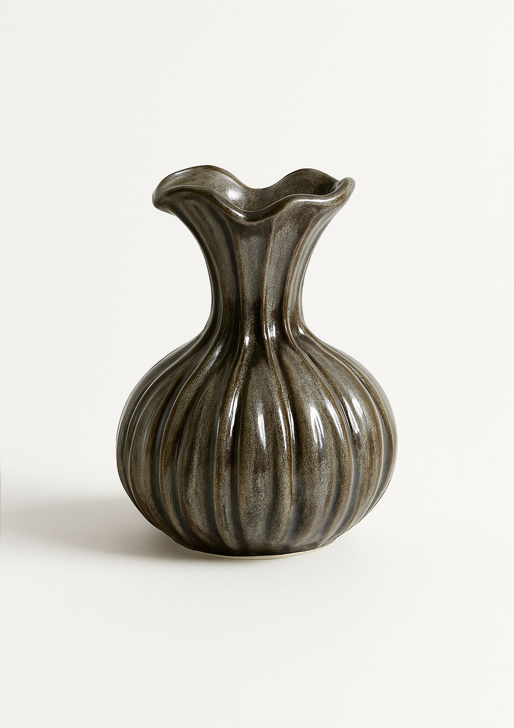Organische Vaas in Grijs/Groen