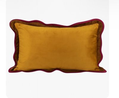 Mosterdgeel velvet sierkussen