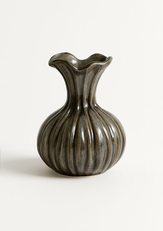 Organische Vaas in Grijs/Groen