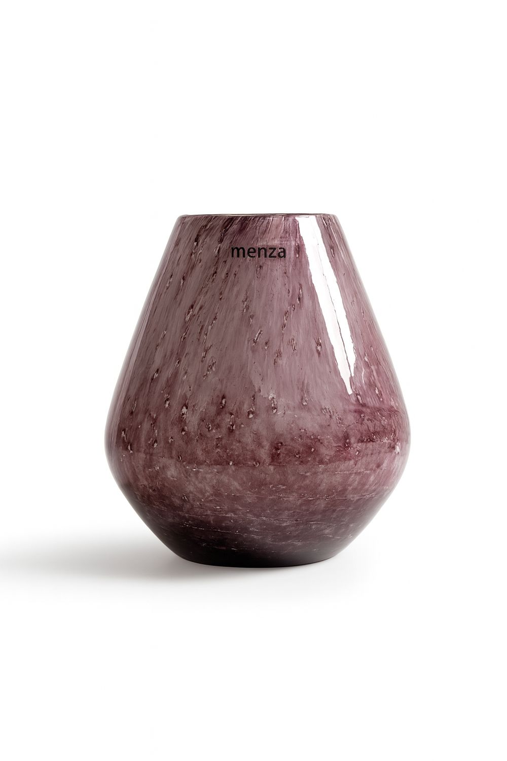 Menza Luxe Glas Vaas - Bolmodel Oudroze Marmerlook