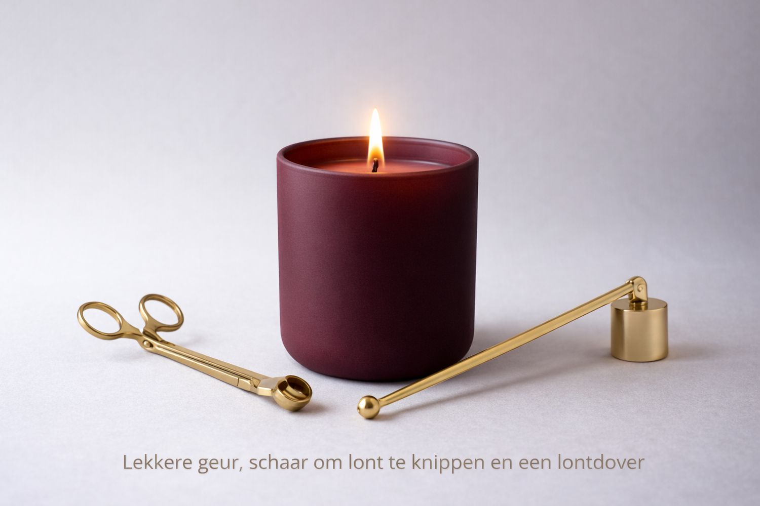 Set: Geurkaars, lontdover en schaar
