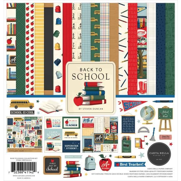 Carta Bella Collection Kit 12&quot;X12&quot; Back To School