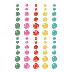 Simple Stories Glitter Enamel Dots 60/Pkg Hard Candy Christmas