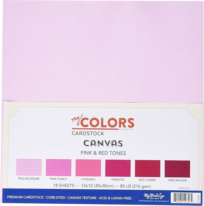 My Colors Pink &amp; Red Tones Canvas Cardstock Bundle
