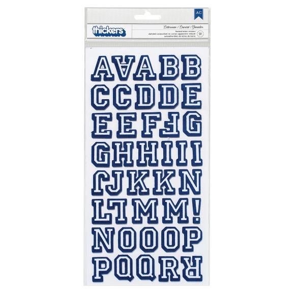 American Crafts Chipboard Alphabet Stickers 91/Pkg Letterman - Sapphire Glitter