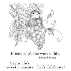 House Mouse Cling Rubber Stamp Cheers, Sweet Moments